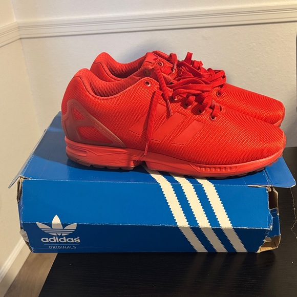 Adidas Men ZX Flux Bright Red Sneakers - Picture 5 of 9